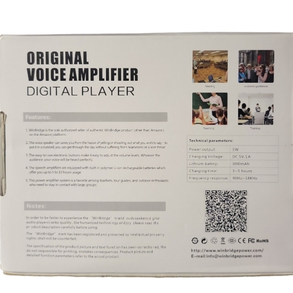 WinBridge WB001 Portable Voice Amplifier with Headset Microphone Personal Speake - Picture 8 of 8